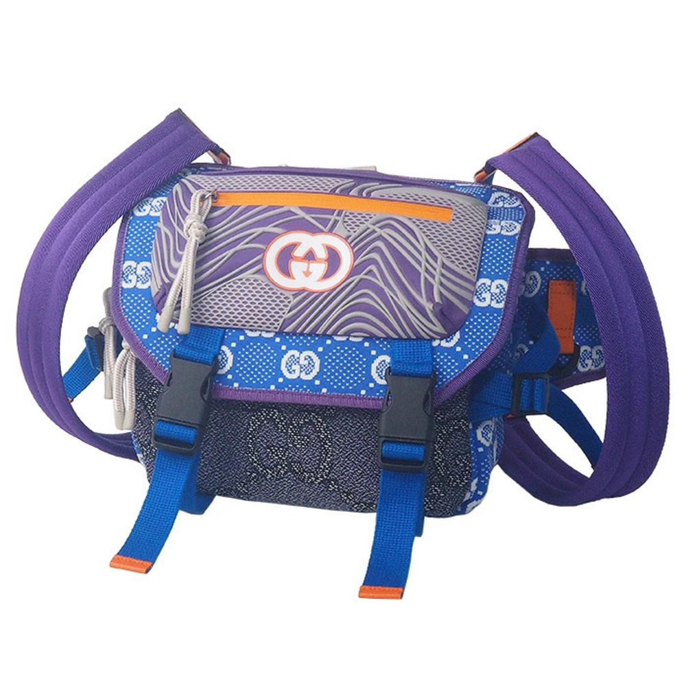 Gucci GG Backpack Leather Blue Purple